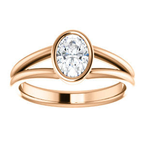 Cubic Zirconia Engagement Ring- The Shae (Customizable Oval Cut Split-Band Solitaire)