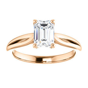 Cubic Zirconia Engagement Ring- The Viola (Customizable Radiant Cut Solitaire with Curving Tapered Split Band)