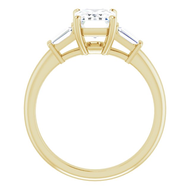 Cubic Zirconia Engagement Ring- The Chloe (Customizable 5-stone Radiant Cut Style with Quad Tapered Baguettes)