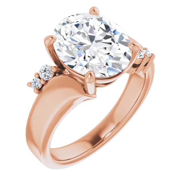 10K Rose Gold Customizable 5-stone Oval Cut Style featuring Artisan Bypass