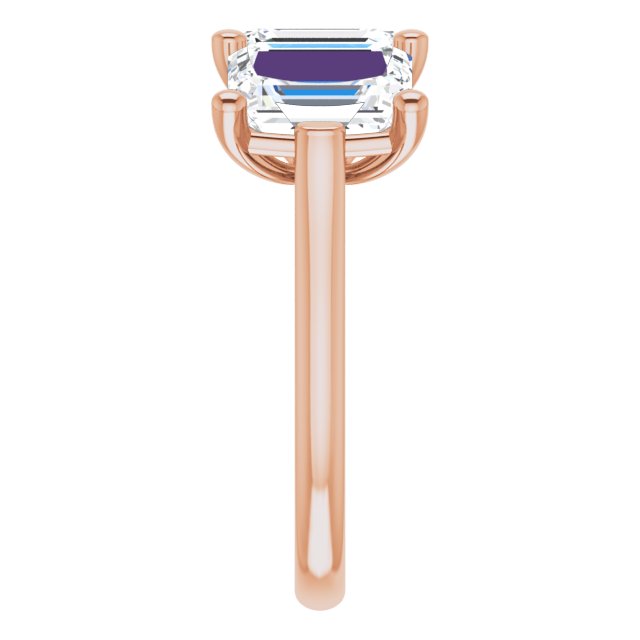 Cubic Zirconia Engagement Ring- The Jisha (Customizable Triple Radiant Cut Design with Thin Band)