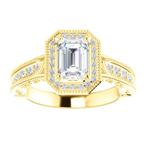 Cubic Zirconia Engagement Ring- The Zöe (Customizable Vintage Radiant Cut Greek Goddess Design)