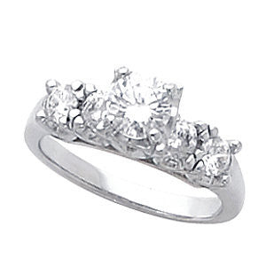 Cubic Zirconia Engagement Ring- The Roxy (0.25 or 0.5 Carat Round-cut 5-stone Design)