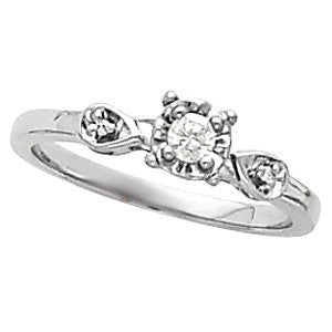 Cubic Zirconia Engagement Ring- The Ariana (Customizable Petite 3-stone with Filigree)