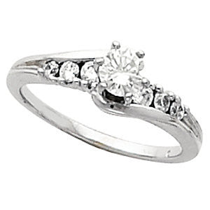Cubic Zirconia Engagement Ring- The Tracey (Customizable 7-stone Channel Bypass)