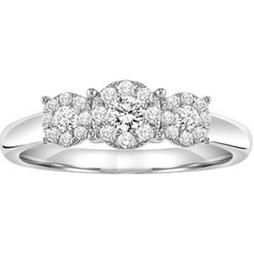 Cubic Zirconia Engagement Ring- The Jane (Round Cut Cluster)