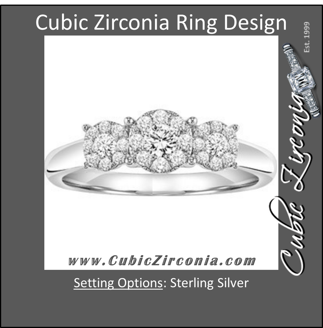 Cubic Zirconia Engagement Ring- The Jane (Round Cut Cluster)