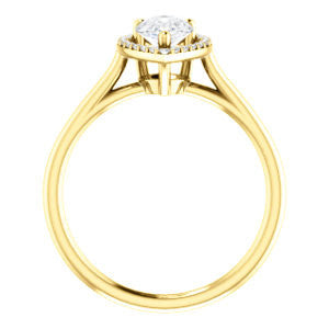 Cubic Zirconia Engagement Ring- The Patrice (Customizable Cathedral-Halo Pear Cut with Thin Band)