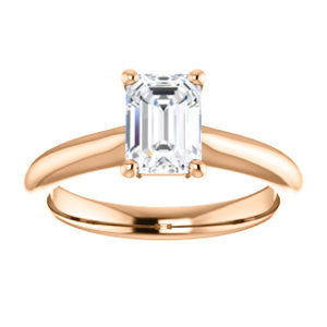 Cubic Zirconia Engagement Ring- The Ursula (Customizable Emerald Cut High-Set Solitaire)