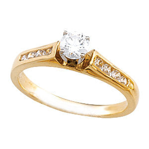 Cubic Zirconia Engagement Ring- The Hollie (Customizable 9-stone Cathedral Channel)