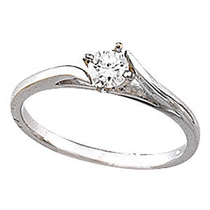Cubic Zirconia Engagement Ring- The Dell (Customizable Cathedral Bypass Solitaire)