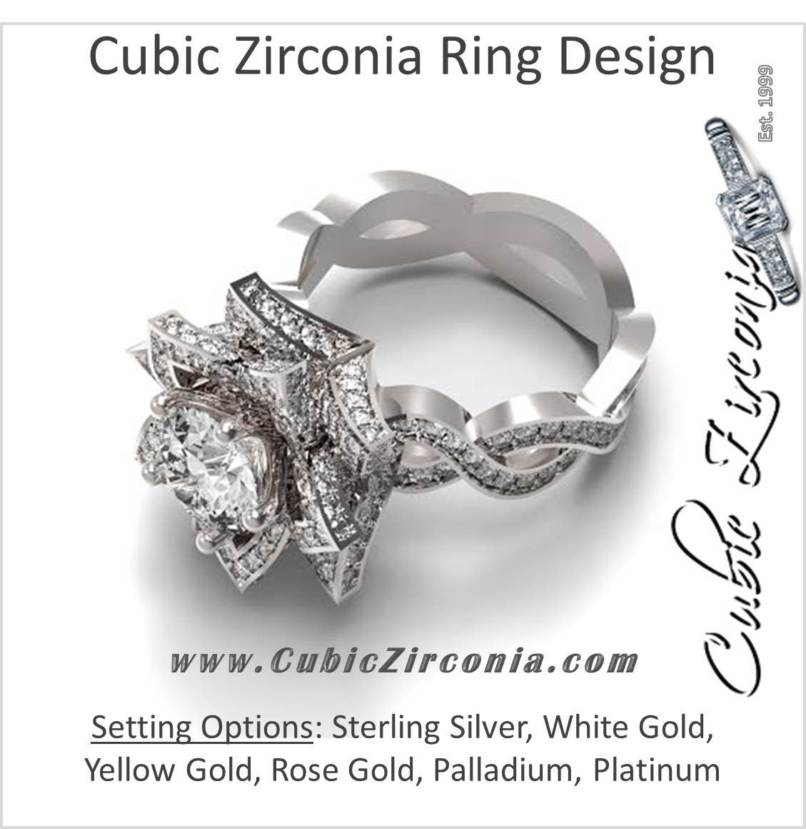 Micro pave cubic zirconia white stones diamond style sterling silver 9 –  Abu Mariam Jewelry
