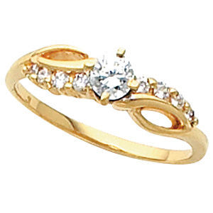 Cubic Zirconia Engagement Ring- The Anastasia (Customizable 9-stone Artisan Design)