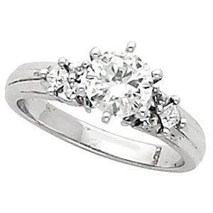 Cubic Zirconia Engagement Ring- The Amelia (Customizable 7-stone with Round Tri-cluster Accents)