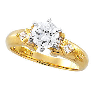 Cubic Zirconia Engagement Ring- The Larissa (Customizable 5-stone with Princess Cut & Baguette Accents)
