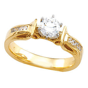 Cubic Zirconia Engagement Ring- The Laurel (Customizable 9-stone Round Channel)