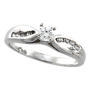 Cubic Zirconia Engagement Ring- The Shayla (Customizable 9-stone Ribbon Channel)
