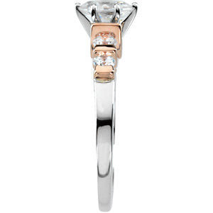 Cubic Zirconia Engagement Ring- The Xia (Customizable 5-stone with Two-tone Option)