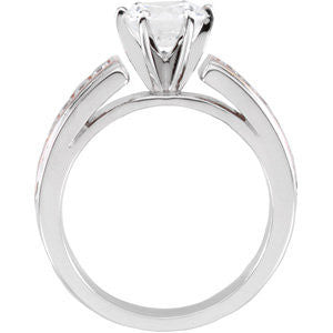 Cubic Zirconia Engagement Ring- The Natalie (Customizable Center Stone with Two-Tone Princess Channel Band)