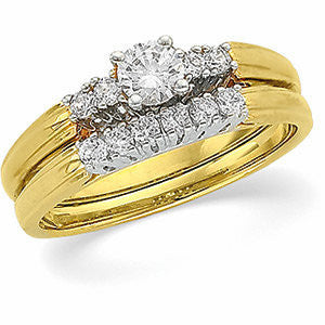 Cubic Zirconia Engagement Ring- The Demi (0.33 Carat Two-tone 5-stone)