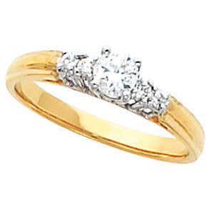 Cubic Zirconia Engagement Ring- The Demi (0.33 Carat Two-tone 5-stone)