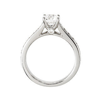 Cubic Zirconia Engagement Ring- The Erian (Customizable Carat Size Round Cut with Accented Band & Peekaboos)