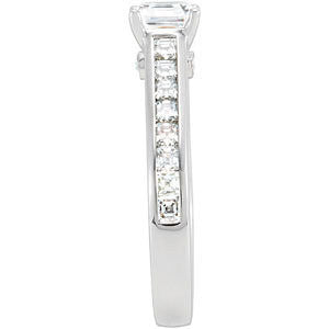 Cubic Zirconia Engagement Ring- The Tiffany (0.75 Carat Asscher with Channel)