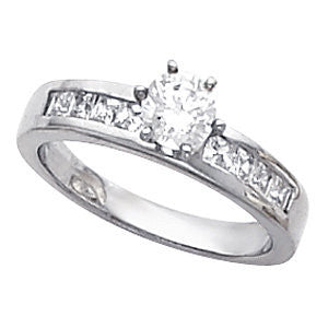 Cubic Zirconia Engagement Ring- The Dianna (Customizable 9-stone Princess Channel)