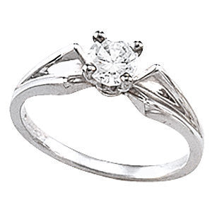 Cubic Zirconia Engagement Ring- The Tara (Customizable Solitaire with Twisted Ribbon Band)