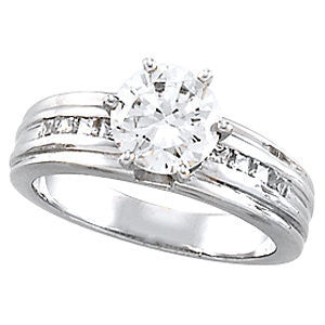Cubic Zirconia Engagement Ring- The Lakesha (Customizable 9-stone with Princess Channel Band)