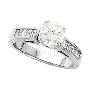 Cubic Zirconia Engagement Ring- The Rochelle (Customizable Baguette Channel)