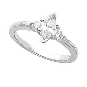 Cubic Zirconia Engagement Ring- The Honey (3-stone with Marquise Cut Center)