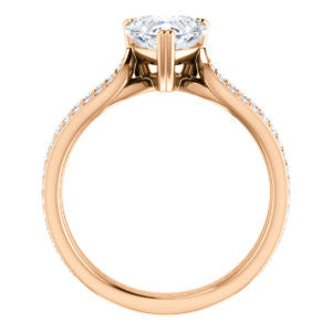 Cubic Zirconia Engagement Ring- The Monet (Customizable Heart Cut Design with Wide Split-Pavé Band)