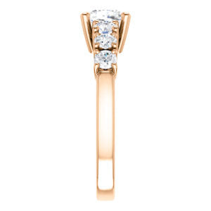 Cubic Zirconia Engagement Ring- The Mysti (Customizable Cushion Cut Seven-stone Design with Round Prong Accents)