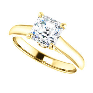 Cubic Zirconia Engagement Ring- The Tawanda (Customizable Asscher Cut Cathedral Setting with Peekaboo Accents)