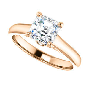 Cubic Zirconia Engagement Ring- The Tawanda (Customizable Asscher Cut Cathedral Setting with Peekaboo Accents)