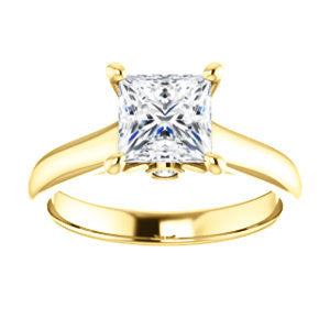 Cubic Zirconia Engagement Ring- The Tawanda (Customizable Princess Cut Cathedral Setting with Peekaboo Accents)