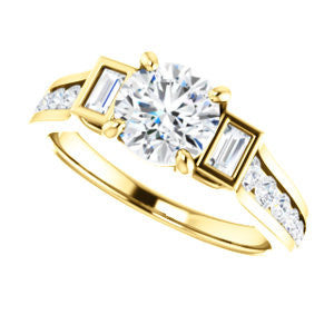Cubic Zirconia Engagement Ring- The Portia (Customizable Round Cut 15-stone Design)