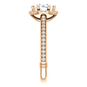 Cubic Zirconia Engagement Ring- The Jessika (Customizable Cathedral-set Round Cut Design with Halo and Thin Pavé Band)