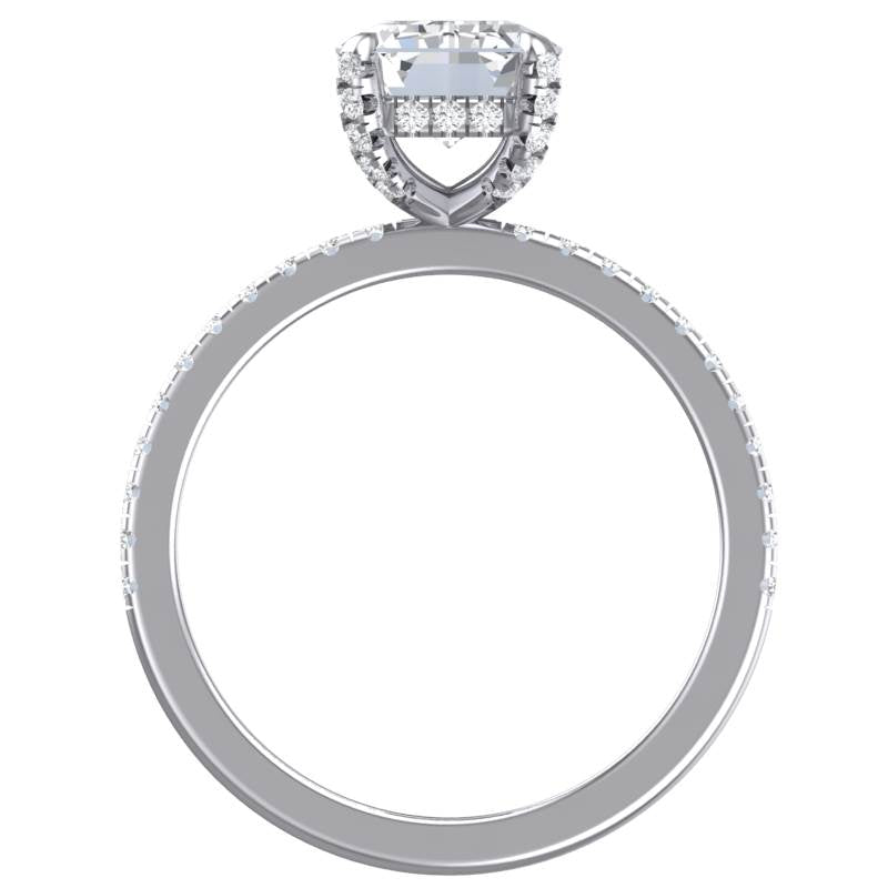 Cubic Zirconia Engagement Ring-*Clearance* The Sparkela (2.0 Carat Radiant Cut with Semi-Eternity Band in Platinum)