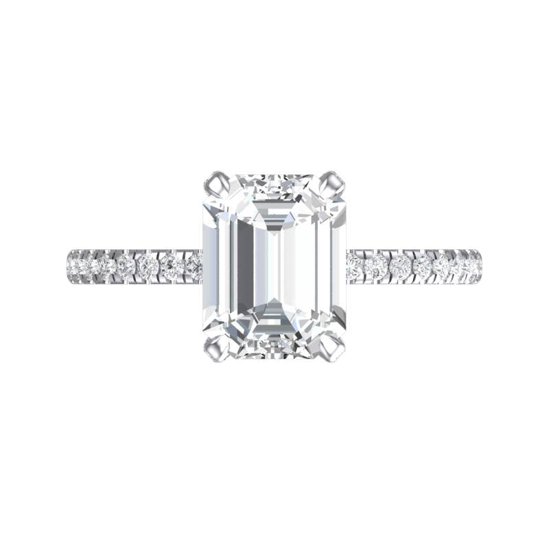Cubic Zirconia Engagement Ring- The Sparkela (2.0 Carat Radiant Cut with Semi-Eternity Band)