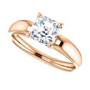 Cubic Zirconia Engagement Ring- The Johnnie (Customizable Cathedral-set Asscher Cut Solitaire with Decorative Prong Basket)