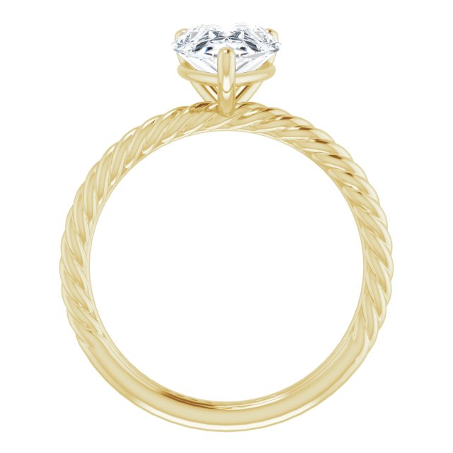Cubic Zirconia Engagement Ring- The Donna Lea (Customizable Pear Cut Solitaire featuring Braided Rope Band)