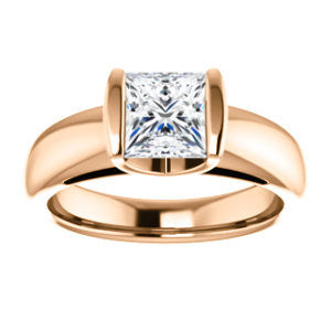 Cubic Zirconia Engagement Ring- The Liza Bella (Customizable Princess Cut Cathedral Bar-set Solitaire)