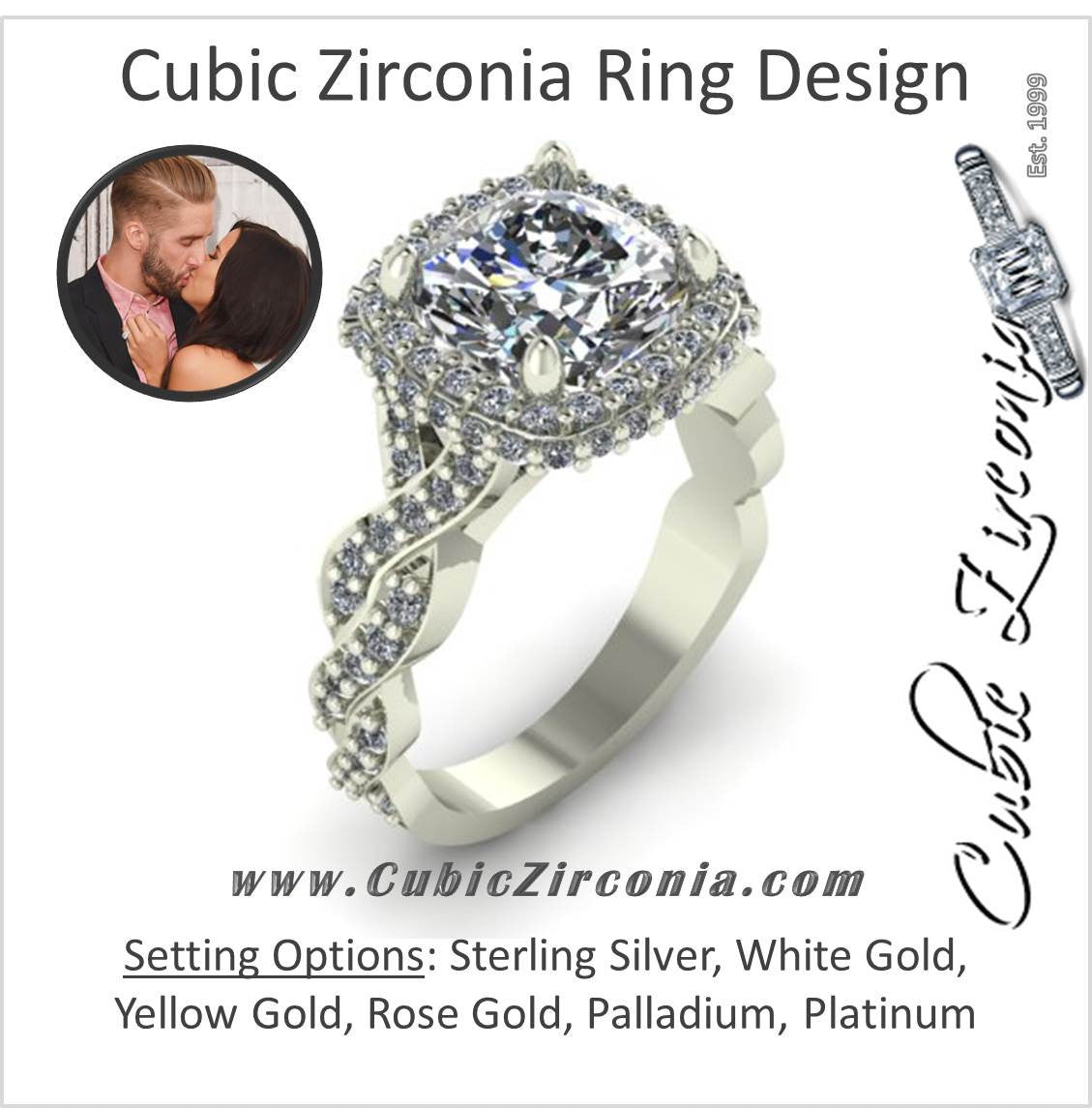 Cubic Zirconia Engagement Ring- 4.15 TCW Celebrity Replica Kaitlyn Bristowe's Ring