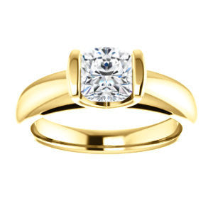 Cubic Zirconia Engagement Ring- The Liza Bella (Customizable Cushion Cut Cathedral Bar-set Solitaire)