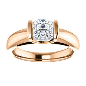 Cubic Zirconia Engagement Ring- The Liza Bella (Customizable Cushion Cut Cathedral Bar-set Solitaire)