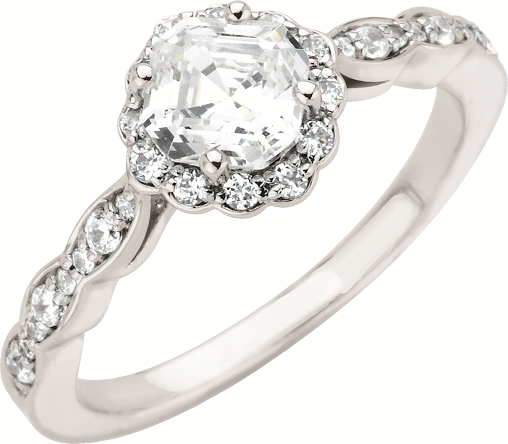 Cubic Zirconia Engagement Ring- The Cherie (1.26 Carat TCW Asscher or Round Cut Twisted Band)