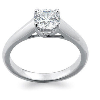 Cubic Zirconia Engagement Ring- The Nell (Solitaire with X Cross Band)