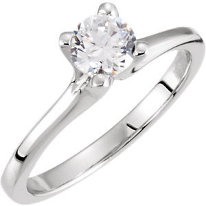 Cubic Zirconia Engagement Ring- The Lauralie (Round Cut Simple 4-prong Solitaire)